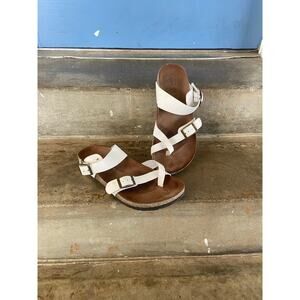 White Mountain white comfort footbed sandals